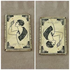Vintage 1920s Art Deco Risqué Flapper Illusion Mirror Naughty Novelty -